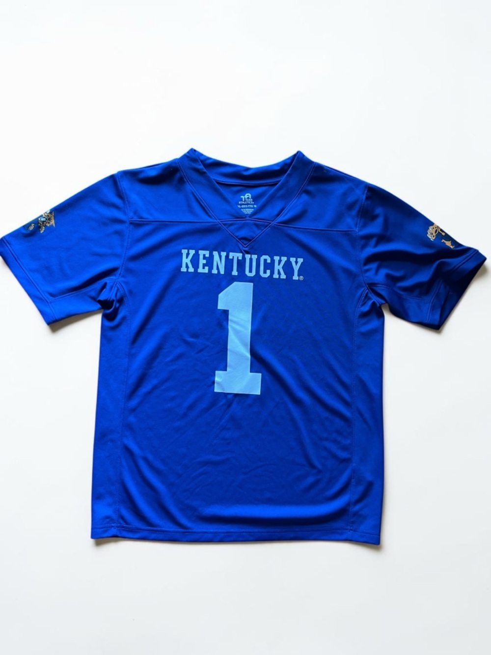 Kentucky Kids Jersey Shirt with Wildcat Design - Blue #1 Size XXL